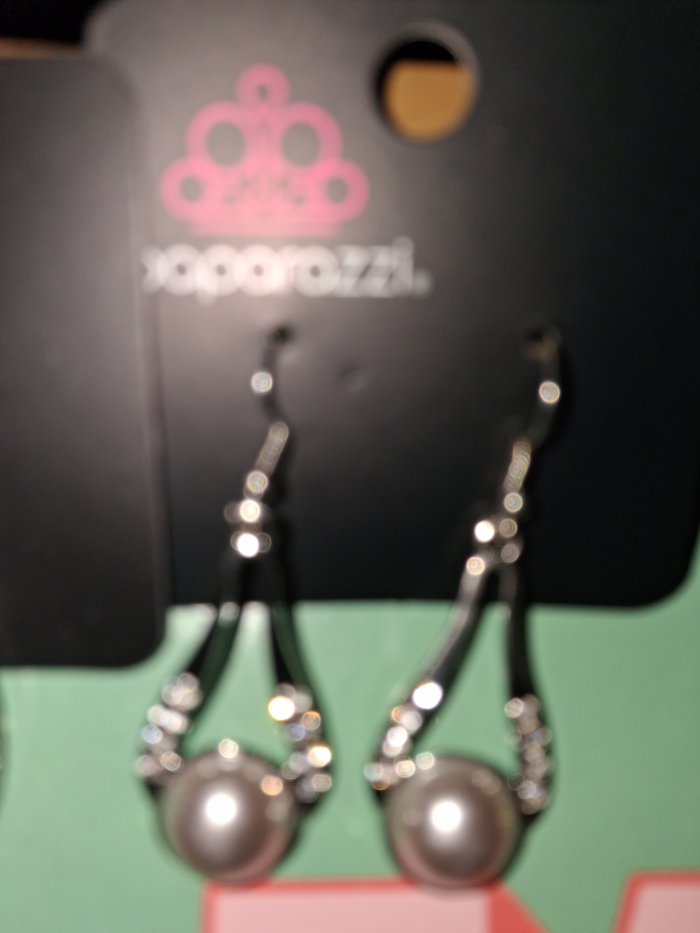 Paparazzi Silver Pearl Teardrop Earrings